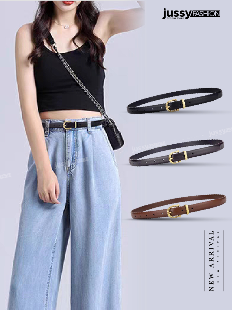 Thắt Lưng Nữ Bản Nhỏ JTL07 Jussy Official Đai Váy Khóa Tròn Phong Cách Thanh Lịch Sang Chảnh