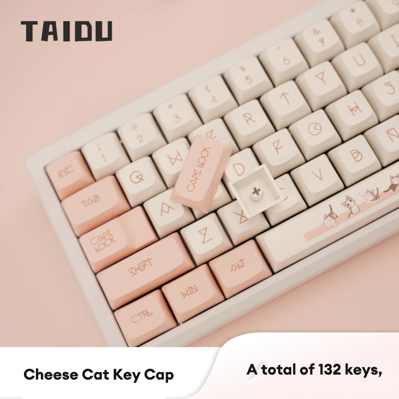 Taidu pho mát mèo Keycap phím Bàn phím cơ PBT quá trình thăng hoa xda Tùy chỉnh cao DIY cá nhân phím