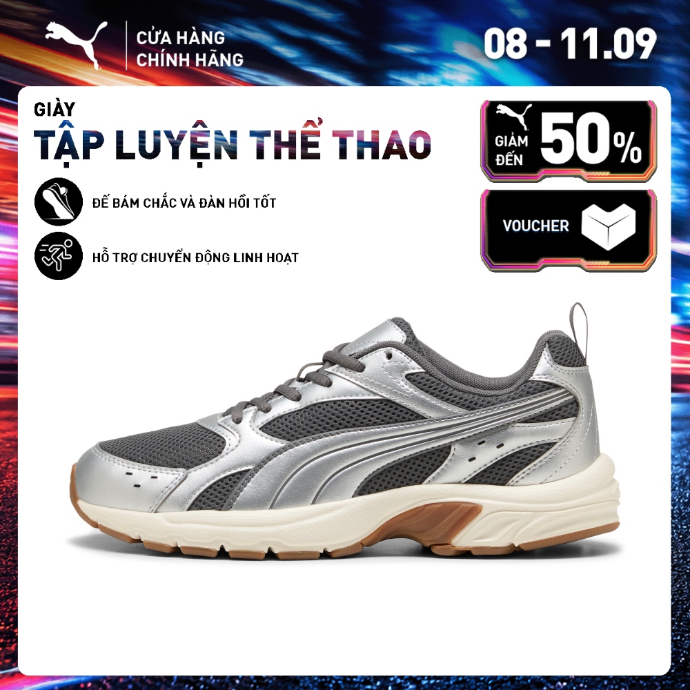 Giày Thể Thao PUMA Unisex Milenio Tech LT Cool Dark Gray-Silver Màu Xám