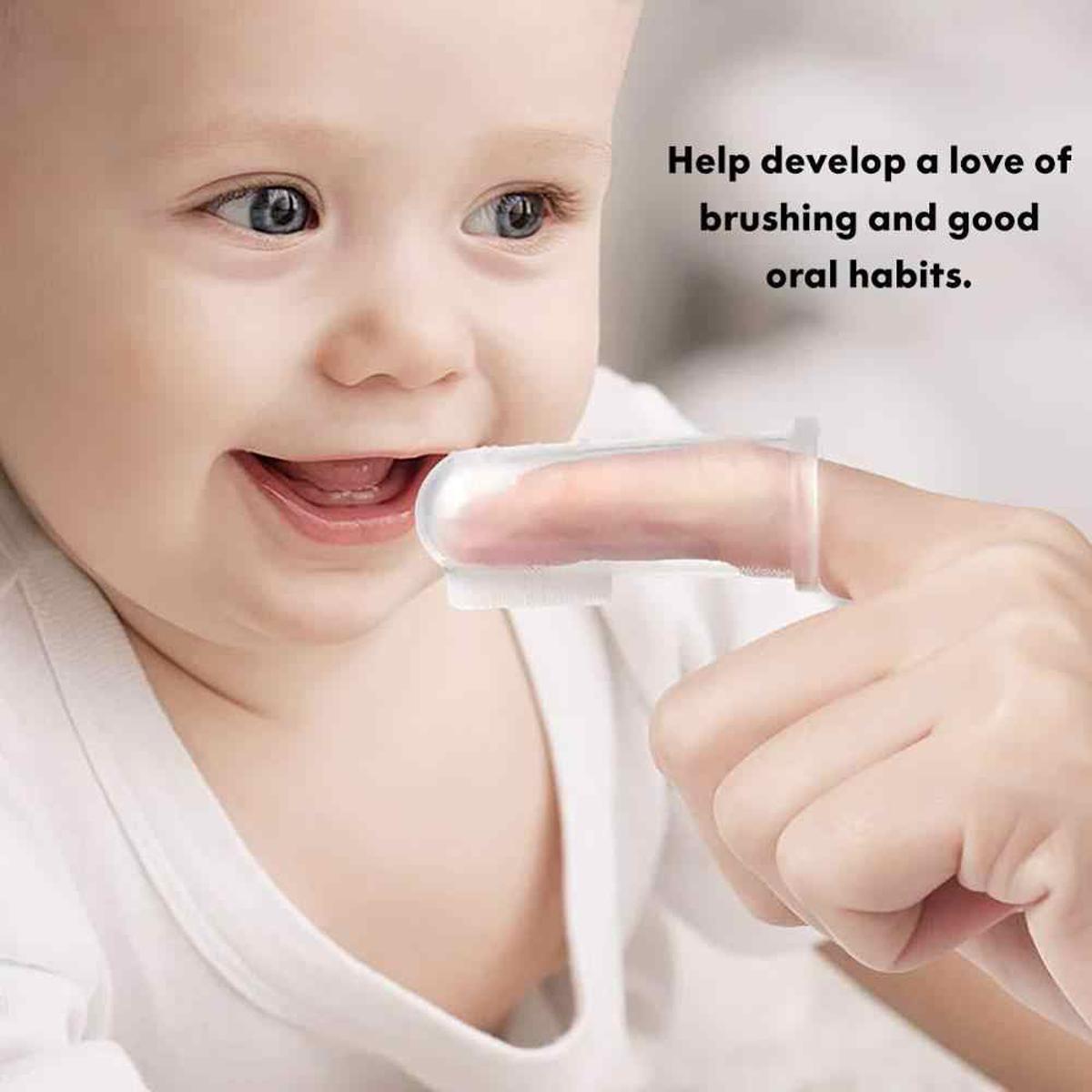 Baby Finger Toothbrush for Training Teething - Infant & Toddles & Lids Teeth Brush Soft Babies Toothbrushes Oral Cleaning Massager to Train Your Child Healthy Oral Habits