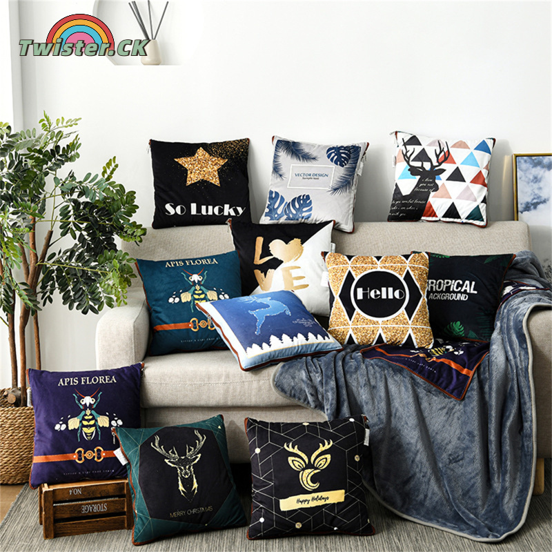 TK 2 In 1 Creative Cushion Blanket Multifunctional Pillow Blanket Back Support Cushion Pillow Quilts For Car Travel Rest Sleep ราคา 502 บาท*ส่งฟรี