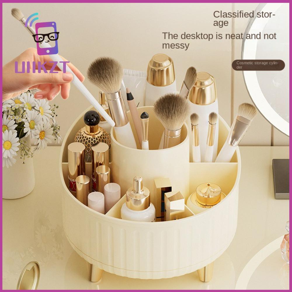 UIIKZT SHOP Xoay 360 ° Hộp đựng cọ trang điểm 7 khe PP Giá đựng cọ trang điểm Sức chứa lớn Giá để đồ để bàn Cọ trang điểm