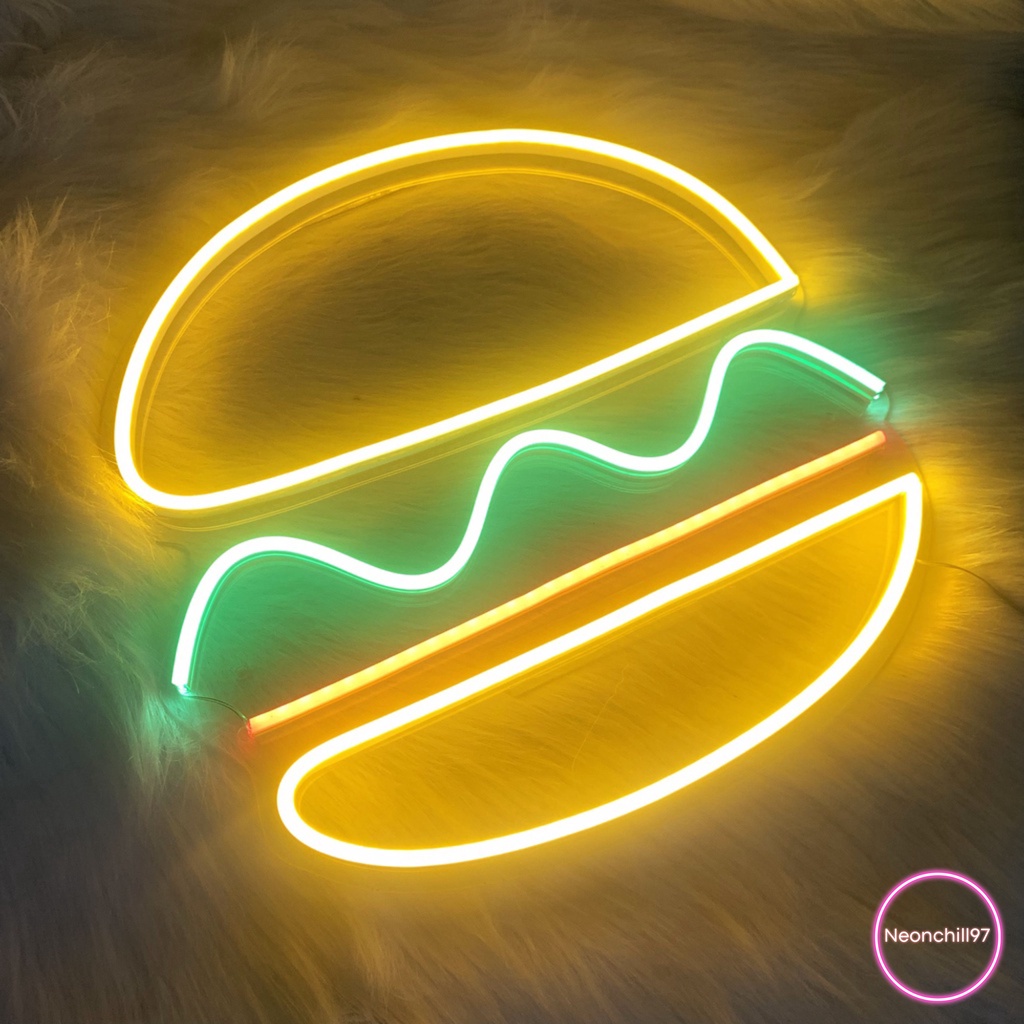 Đèn Led neon Humberger Neonchill97, 25 x 20 cm, đèn trang trí decor nội thất