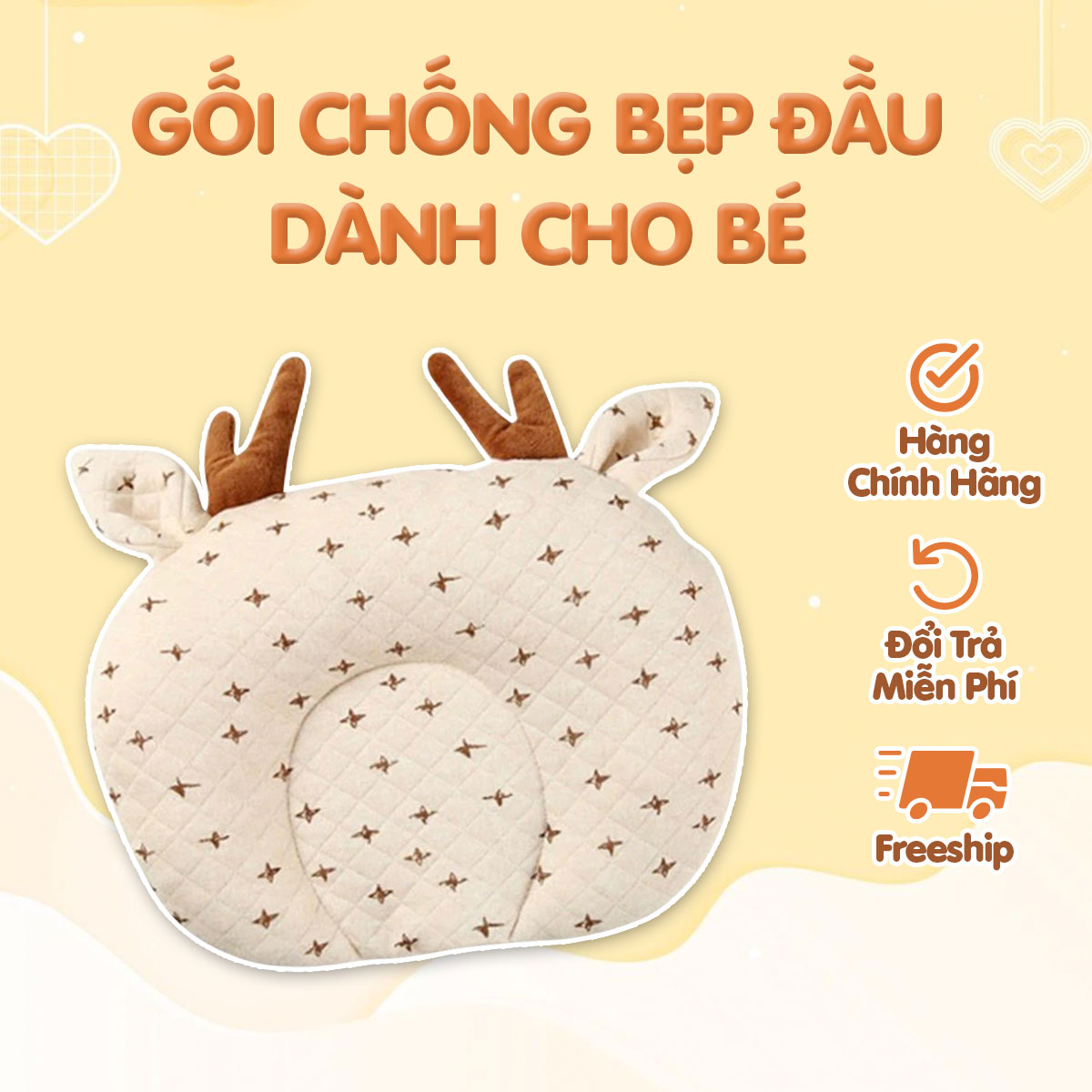 Gối Cao Su Non Chống Bẹp Đầu Cho Trẻ Sơ Sinh Chất Liệu Êm Ái Thấm Hút Mồ Hôi Giúp Bé Ngủ Ngon Không Lật Người