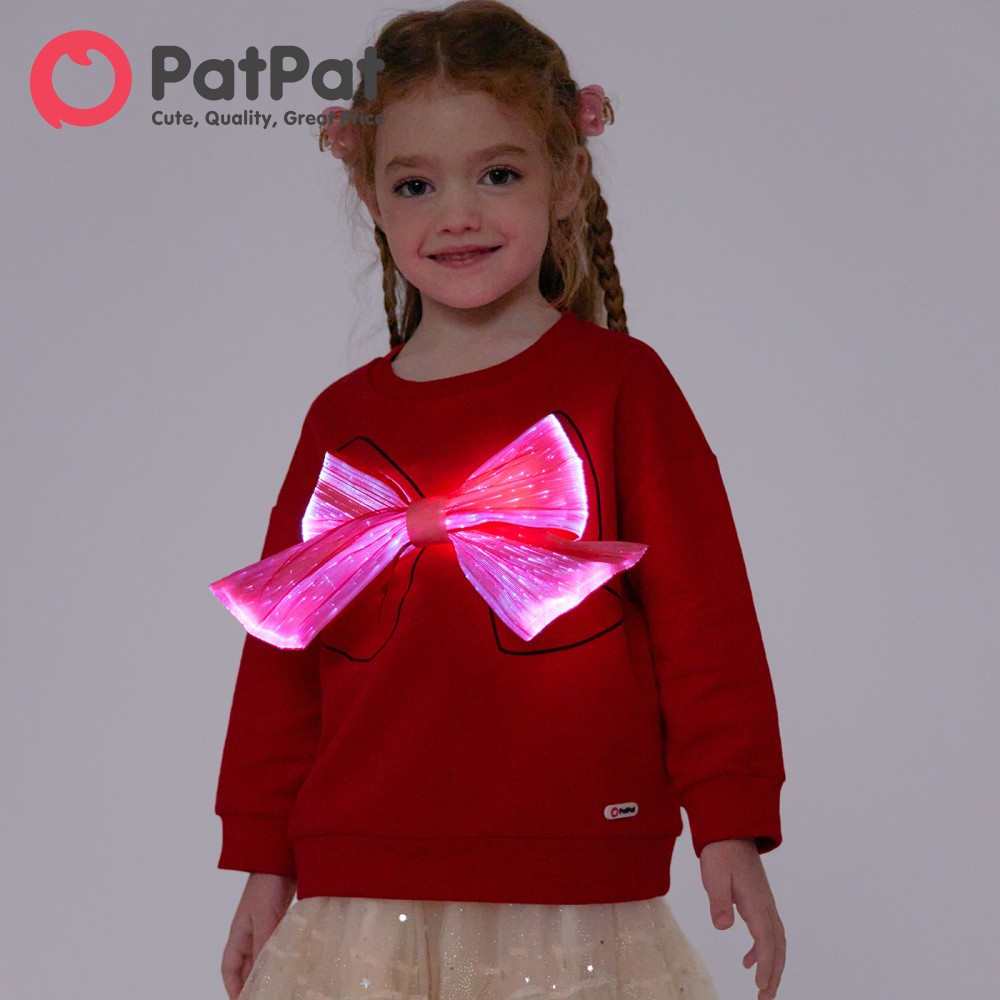 PatPat Go-Glow Illuminating Sweatshirt with Light Up Removable Bow Including Controller (Built-In Battery) ราคา 1,096 บาท*ส่งฟรี