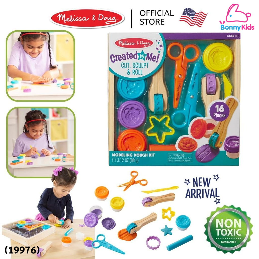 (19976) Melissa & Doug Cut Sculpt & Roll รุ่น 5167 ของเล่นแป้งโดว์ ปลอดสารพิษ อุปกรณ์ไม้ ฝึกตัด ราคา 1,295 บาท*ส่งฟรี