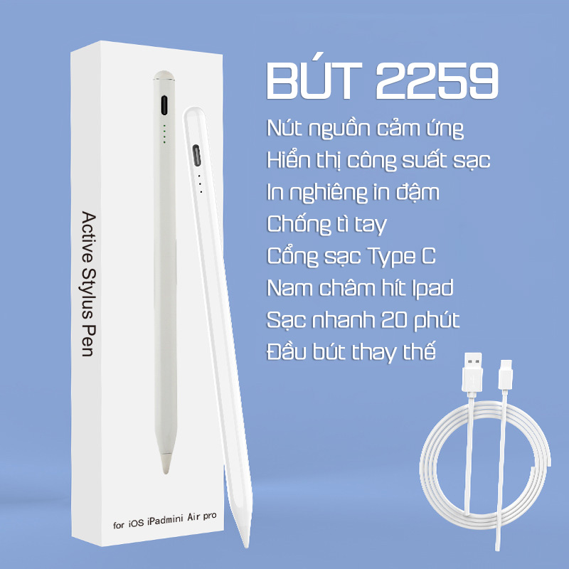 Bút Viết Vẽ Stylus Pencil Màn Hình Cảm Ứng Cho iPad Air 5 10 Ipad Pro M1 M4 12.9 Gen 2018 2024