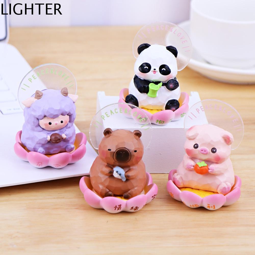 LIGHTER Mô hình Đồ chơi mô hình capybara Động vật Đế hoa sen Mô hình động vật capybara Đồ trang trí 