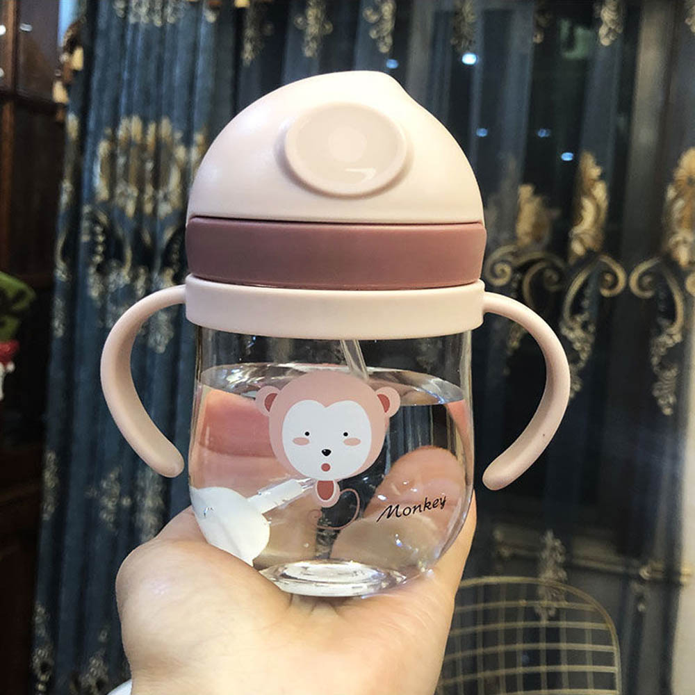 250ML 350ML Baby Water Bottle With 360 Handle Water Bottle With Straw BPA Free Air Botol Kanak Anti Choking 婴幼儿吸管水杯带手柄