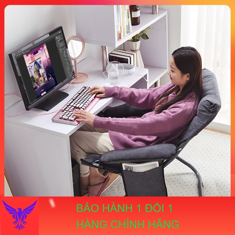 Ghế sofa lười tựa lưng , Ghế thư giãn đọc sách , có 2 màu xám và xanh