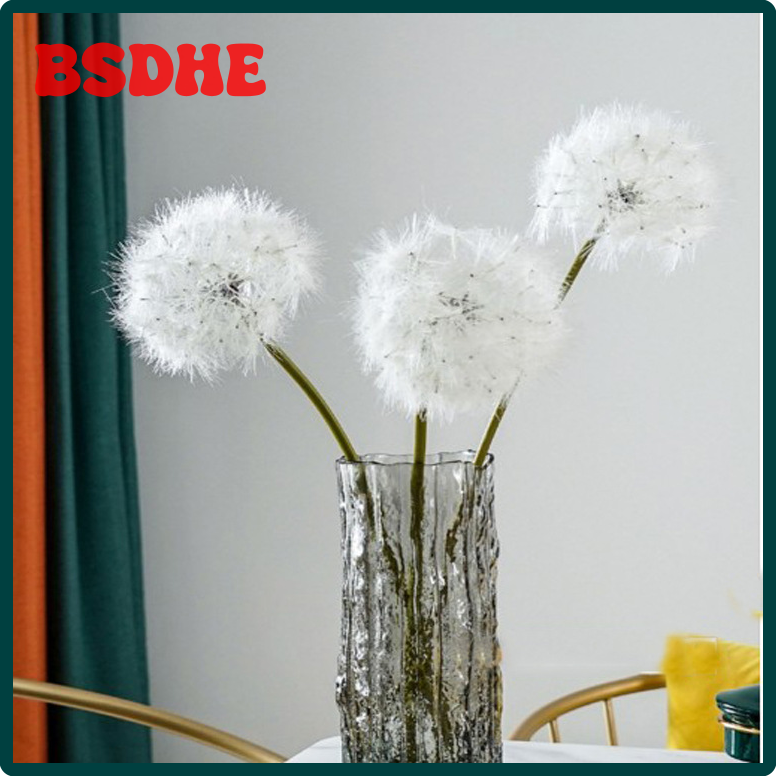 BSDHE 2 Stück künstliche Blumen Löwenzahn Plastik blume nach Hause Wohnzimmer Essen dekorative Hochzeit Blumen arrangement Fotografie Requisiten SHWCD