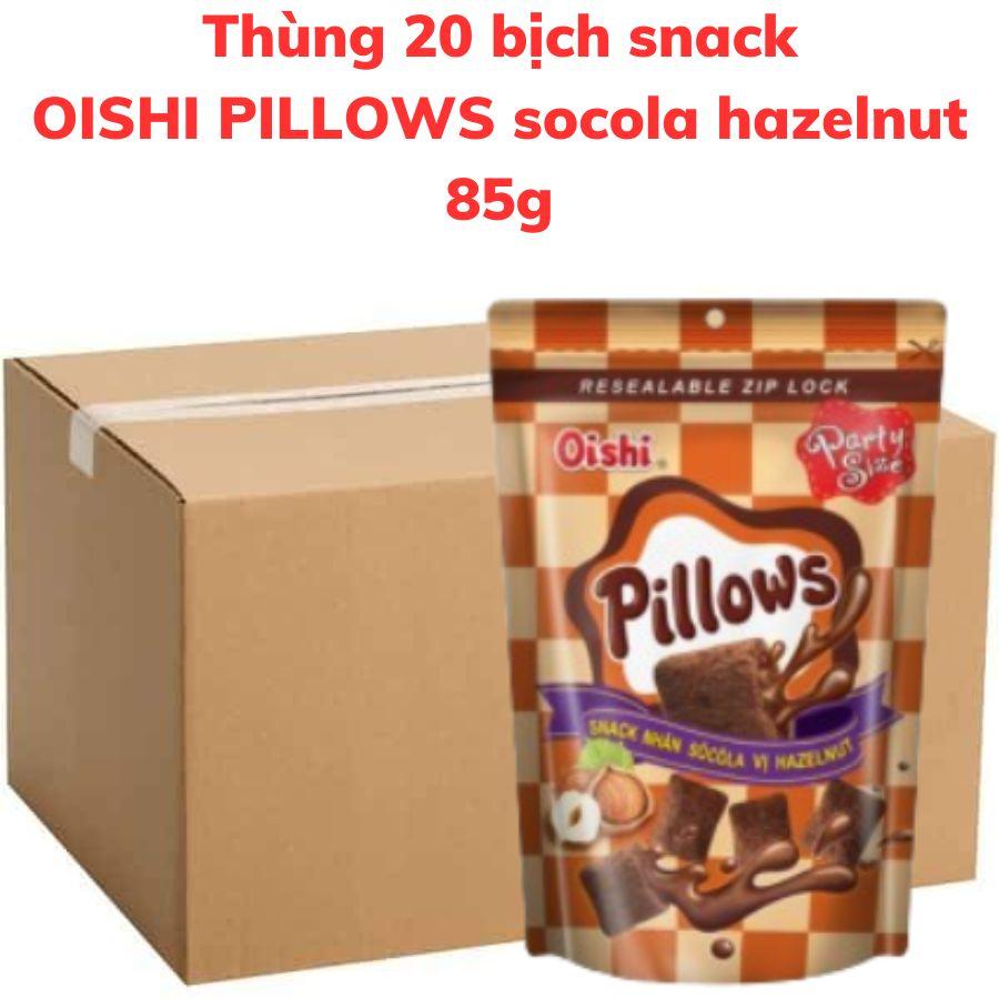 Bánh snack OISHI PILLOWS nhân socola hazelnut bịch 85g