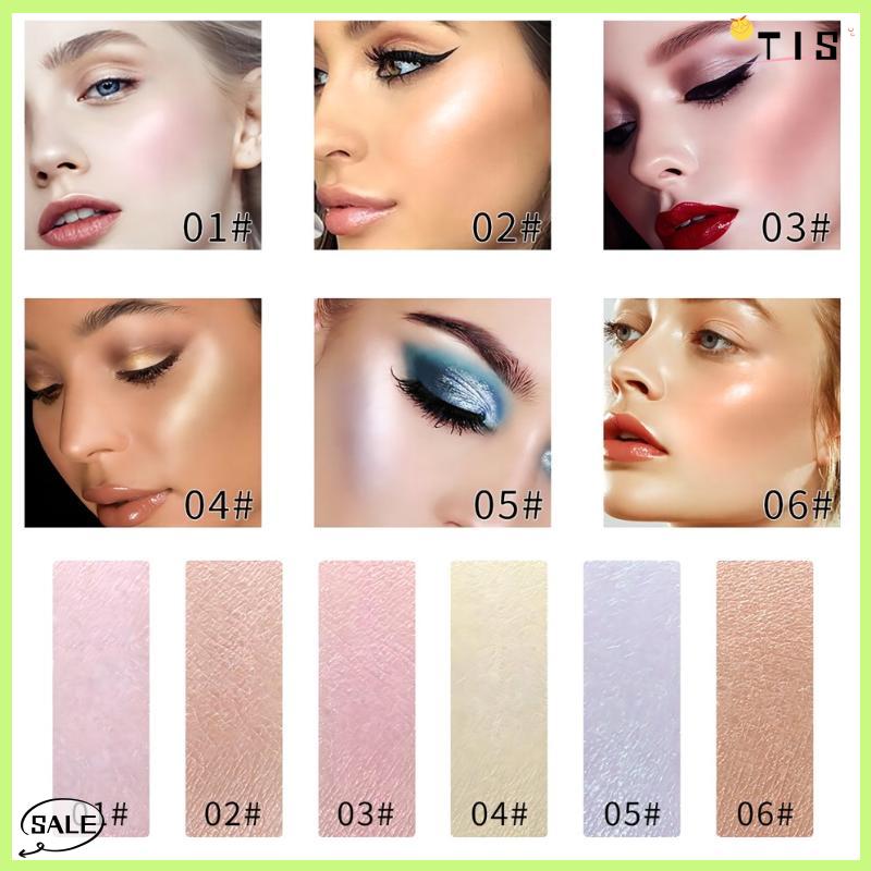 Follow Get New【TIS】 Bsimone Bột làm sáng khuôn mặt, màu đồng ép bột, không thấm nước và độ bóng cao trang điểm, làm sáng bột ngọc trai lúa mì