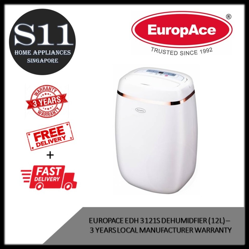 EUROPACE EDH 3121S DEHUMIDFIER (12L) – 3 YEARS LOCAL MANUFACTURER WARRANTY - BULKY Singapore