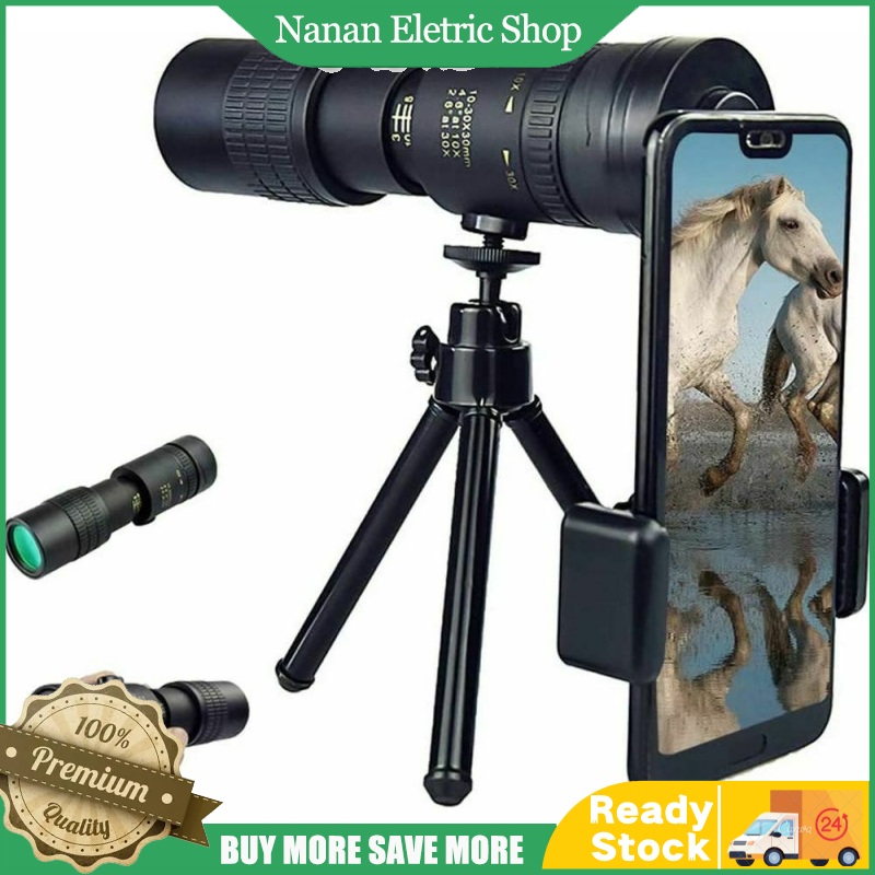 Xách tay ống nhòm một mắt siêu tele zoom 10-300x100mm kẹp đế ba chân nhìn trong đêm