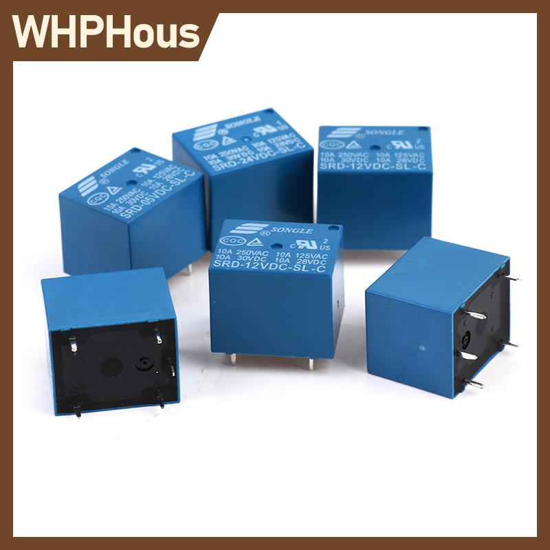 WHPHous 10pcs Relays DC 5V 12V 24V SRD - 250VAC 10A 5PIN Power Relays Giá 60,527 Đồng*Miễn phí vận chuyển