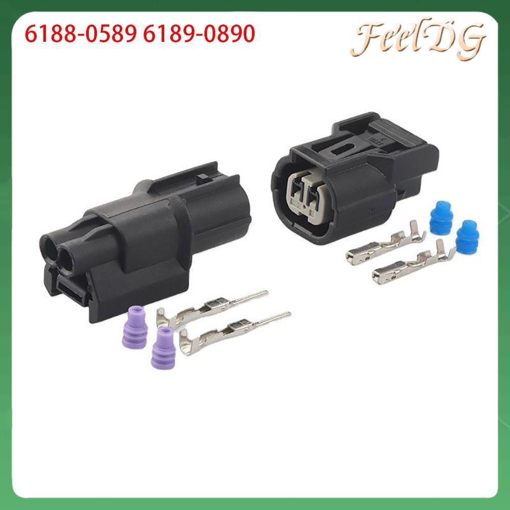 FEELDG 1Set 2 chân 040 Đầu nối ô tô Nam Nữ Công tắc nhấn 6188-0589 6189-0890 Tín hiệu rẽ Đèn pha LED Phích cắm cảm biến ABS Cho hondas