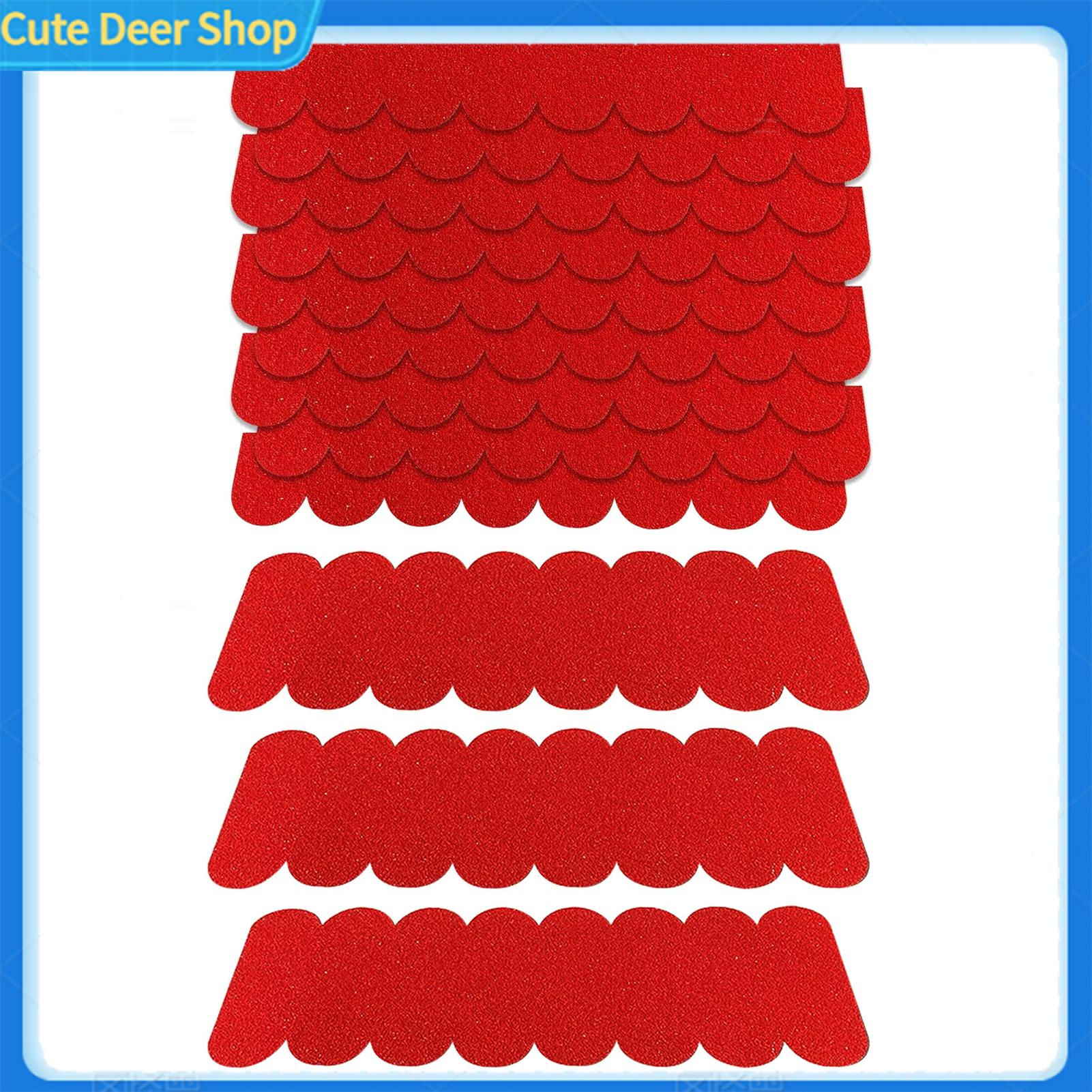 Cute Weatherproof Roof Tiles Felt Roof Shingles 21/32/53 Pcs Mini Self-adhesive Waterproof Roofing Felt Shingles for Bird House Nesting Box Diy Small Roof Repair Cuttable and Durable Roof Felt Sheets - 3