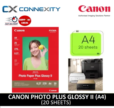 Canon Photo Paper Plus Glossy PP-208 (A4) 20 sheets | 210 x 297 mm l Canon Pixma Photo Paper l Photo Paper For Canon Printers l Vibrant Glossy Paper l Canon Photo Paper l Photo Paper l Photo Paper A4 | Photo Paper | Glossy Photo Paper A4 | PP 208