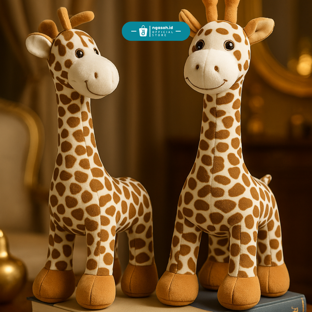 ngasoh.id Boneka Kado Anak Boneka Jerapah Lucu Halus Lembut Aman Untuk Anak Hadiah Ulang Tahun