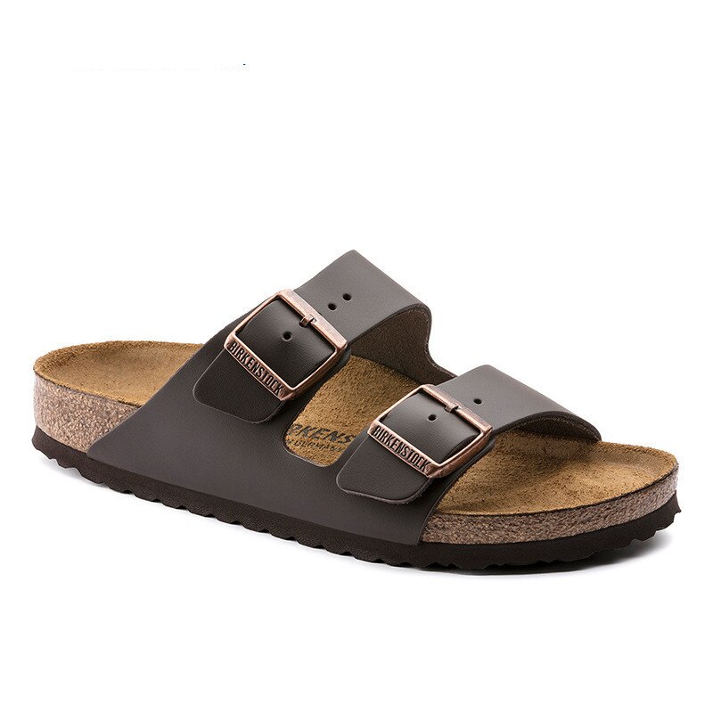 Giày xăng đan da 2023 Thời Trang Cao da chất lượng Frosting Người Đàn Ông Nút Chai Duy Nhất Birkenstock Mùa Hè Giản Dị Retro Giày đi bộ