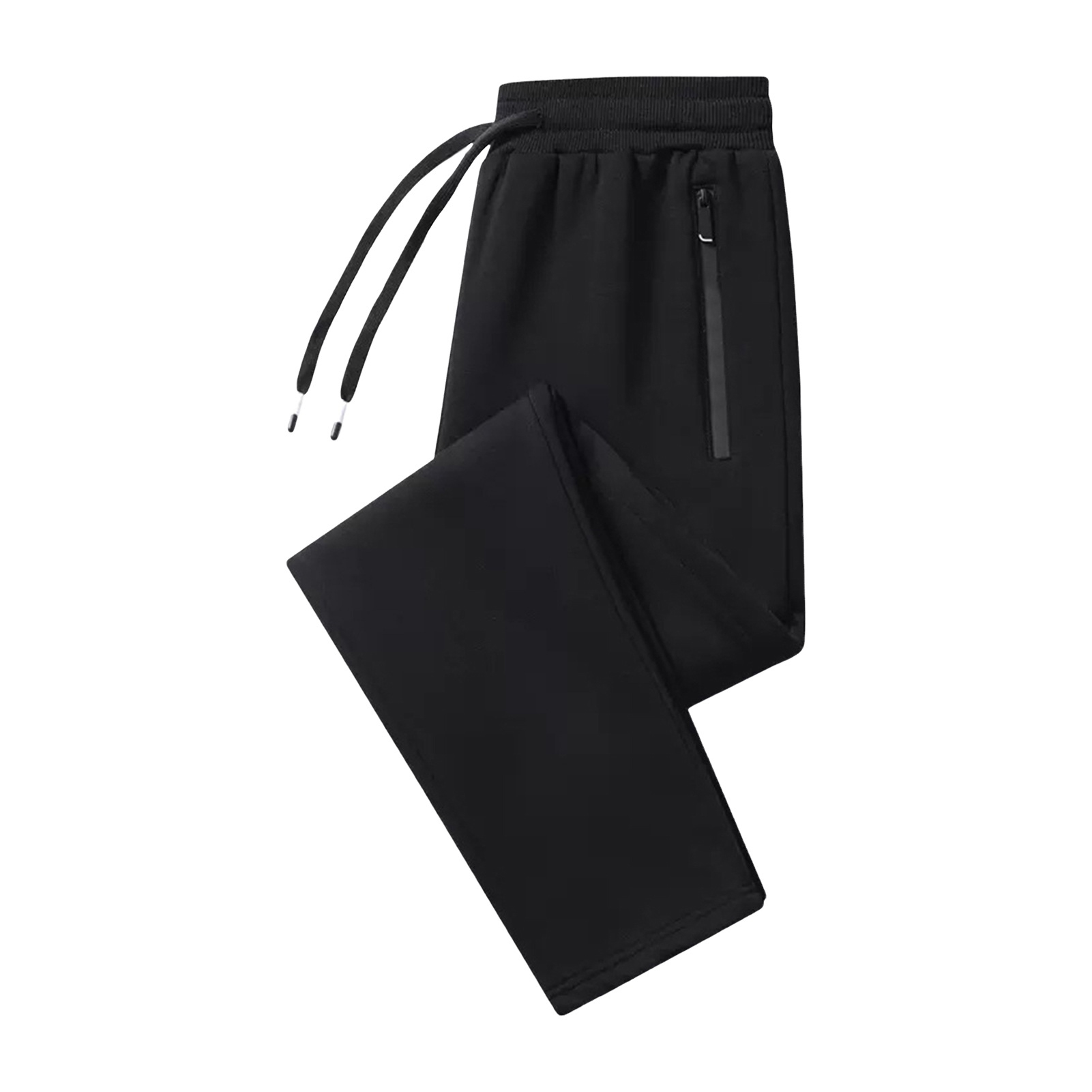 UHH Men Casual Trousers Men's Sports Jogger Pants Loose Fit Ankle Zipper Pockets Drawstring Elastic Waist Breathable Gym Training Sweatpants Casual Long Trousers for Running Workout - 2