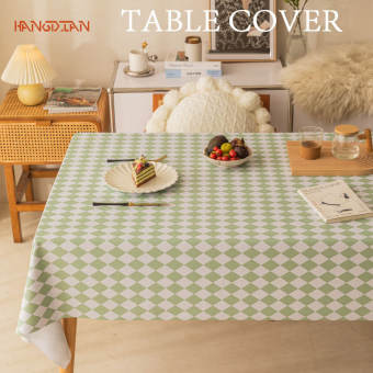 HANGDIAN Instagram gió Mạng PVC màu Đỏ Khăn trải bàn không thấm nước, chống dầu, và không rửa bàn trà Khăn trải bàn, hình chữ nhật Ánh sáng sang trọng bàn Kim Cương Khăn Trải Bàn bán buôn