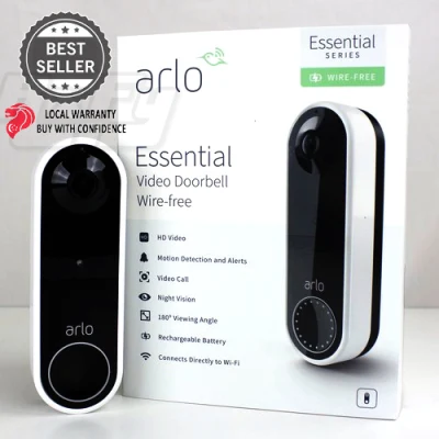 ARLO Essential Wire free wifi wireless HD Video Doorbell cctv monitor motion Detection 2 Way Audio Night Vision Easy Installation ring eufy google amazon smart home