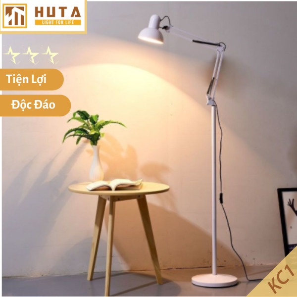 Bảng giá Đèn Cây Đứng Khớp Nối Cong Điều Chỉnh, Kiểu Dáng Pixar, Thân Thép, Bóng Led,Dùng Làm Vệc, Đọc Sách, Phòng Khách-HUTA KC1