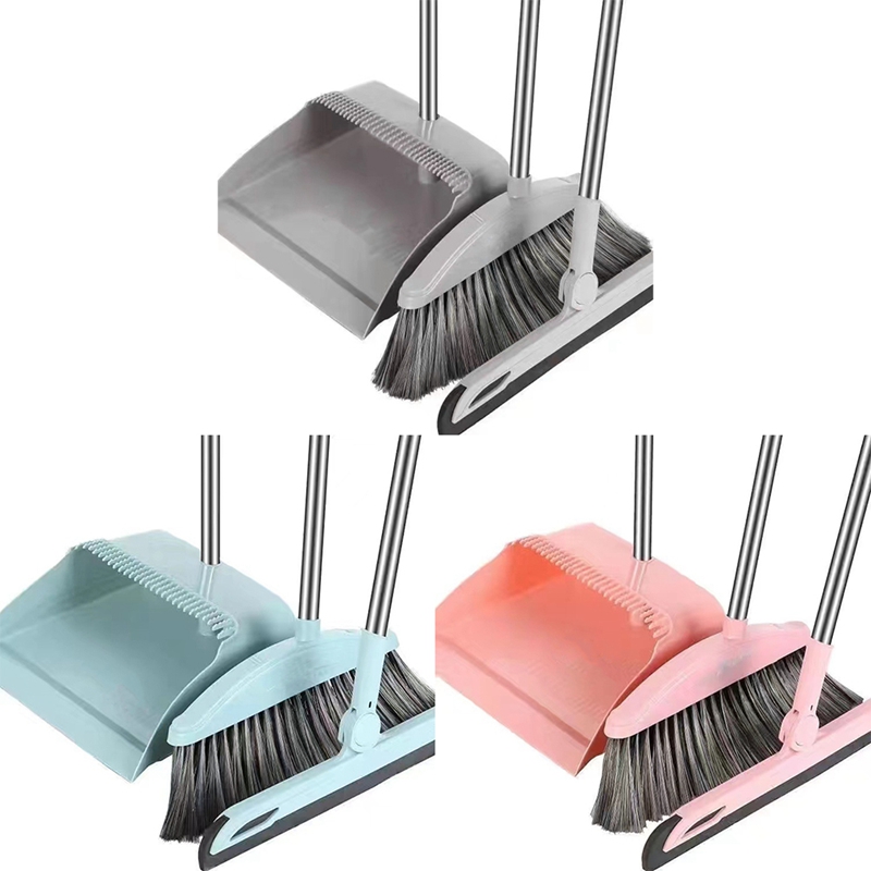 Dustpan Broom Set Floor Wiper Household Cleaning Long Handle Cleaning Set for Lobby Household Kitchen Cleaning - 2