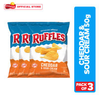 Ruffles Cheddar & Sour Cream Potato Chips 50g - Bundle of 3