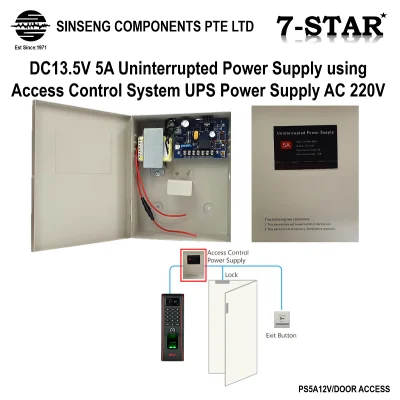 DC12V-13.5V 5A Uninterrupted Power Supply for Door Access Control, Biometric System UPS Power Supply AC 220V