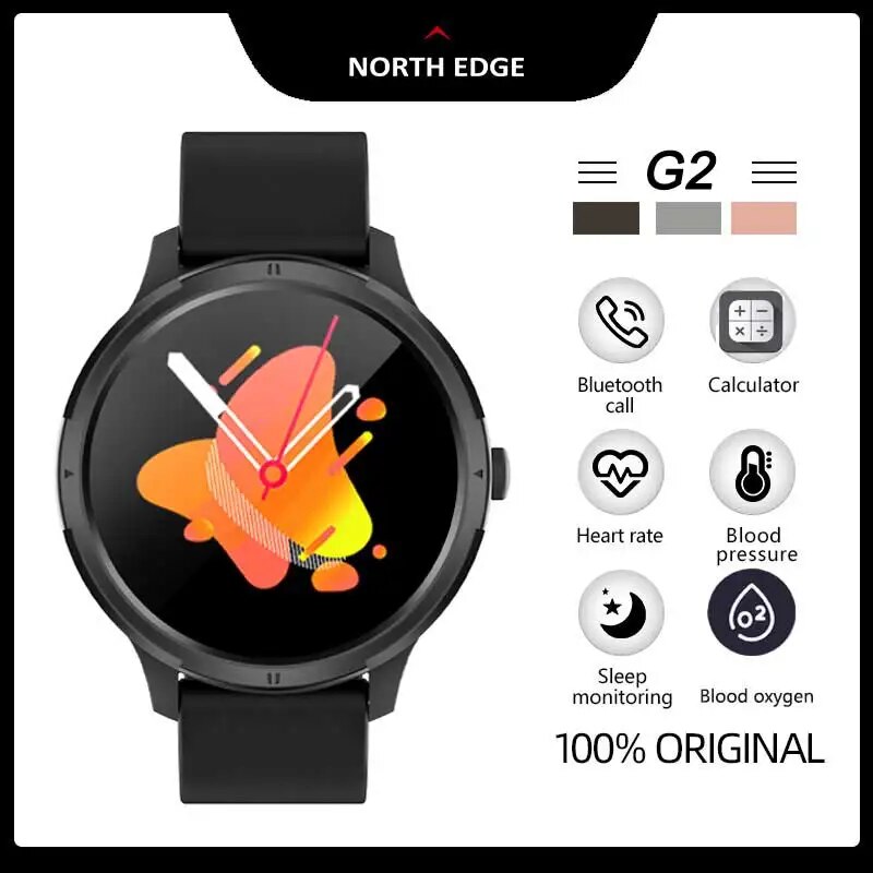 NORTH EDGE Men‘s Smart Watches Bluetooth Custom Watch Face Call HR BP SPO2 Full Touch Screen IP67 Smartwatch For Android and IOS ราคา 725 บาท*ส่งฟรี