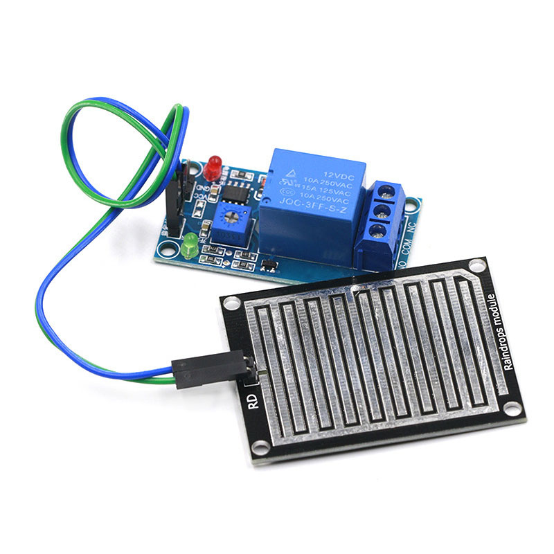 Mưa Cảm biến nước mô-đun + DC 12V Relay mô-đun điều khiển mưa Cảm biến nước hạt mưa Mô-đun nhận diện cho robot Arduino Kit