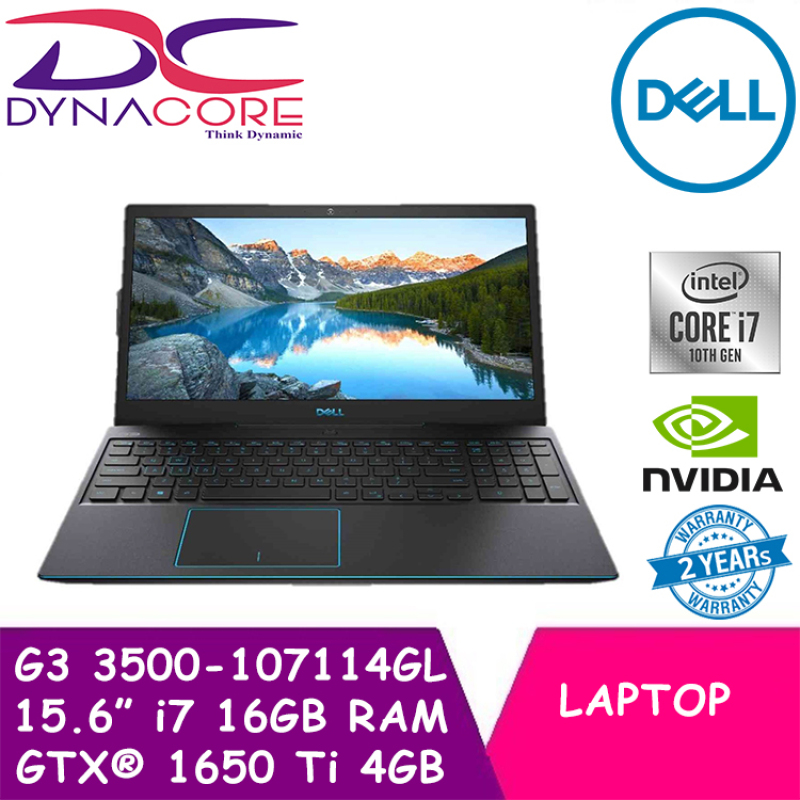 DYNACORE - Dell Gaming G3 | 15.6 FHD 120hz | Intel 10th Gen i7 | 16GB RAM | 256 SSD + 1TB HDD | GTX1650TI 4GB Graphics | 3500-107114GL