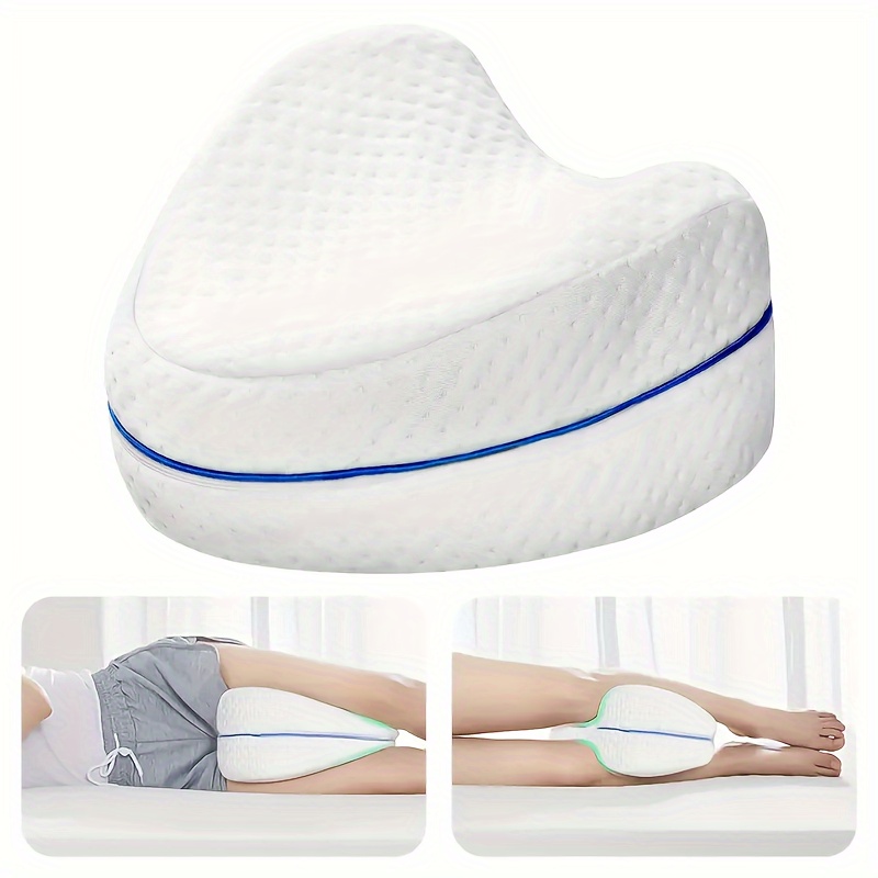1 Ergonomic Memory Foam Leg Pillow for Back, Hip and Joint Pain Relief with Breathable, Washable Cover