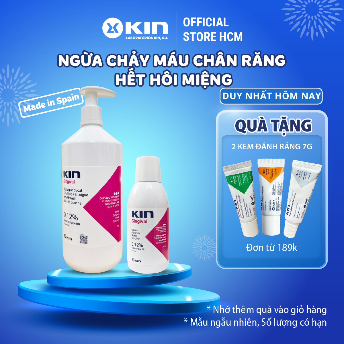 Nước Súc Miệng Kin Gingival Dùng Cho Viêm Nướu, Hôi Miệng, Chảy Máu Chân Răng 250ml