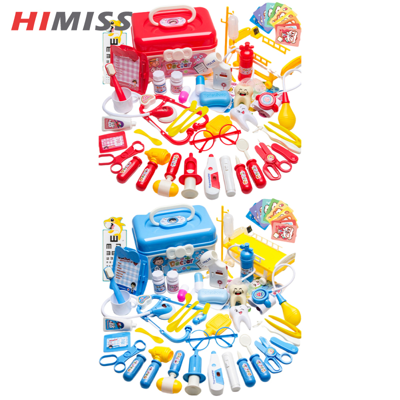 HIMISS 51pcs Doctor Kit For Kids Pretend Play Medical Kit With Storage Box