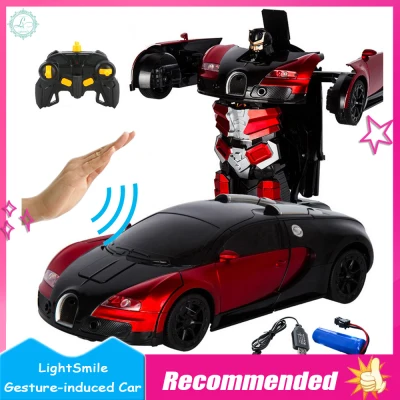 LightSmile Gesture-induced Deformation Car RC Vehicles Transformer Toys One-key Deformation Robot Rechargeable Electric Remote Control Drift Car Toy for Kids Boys