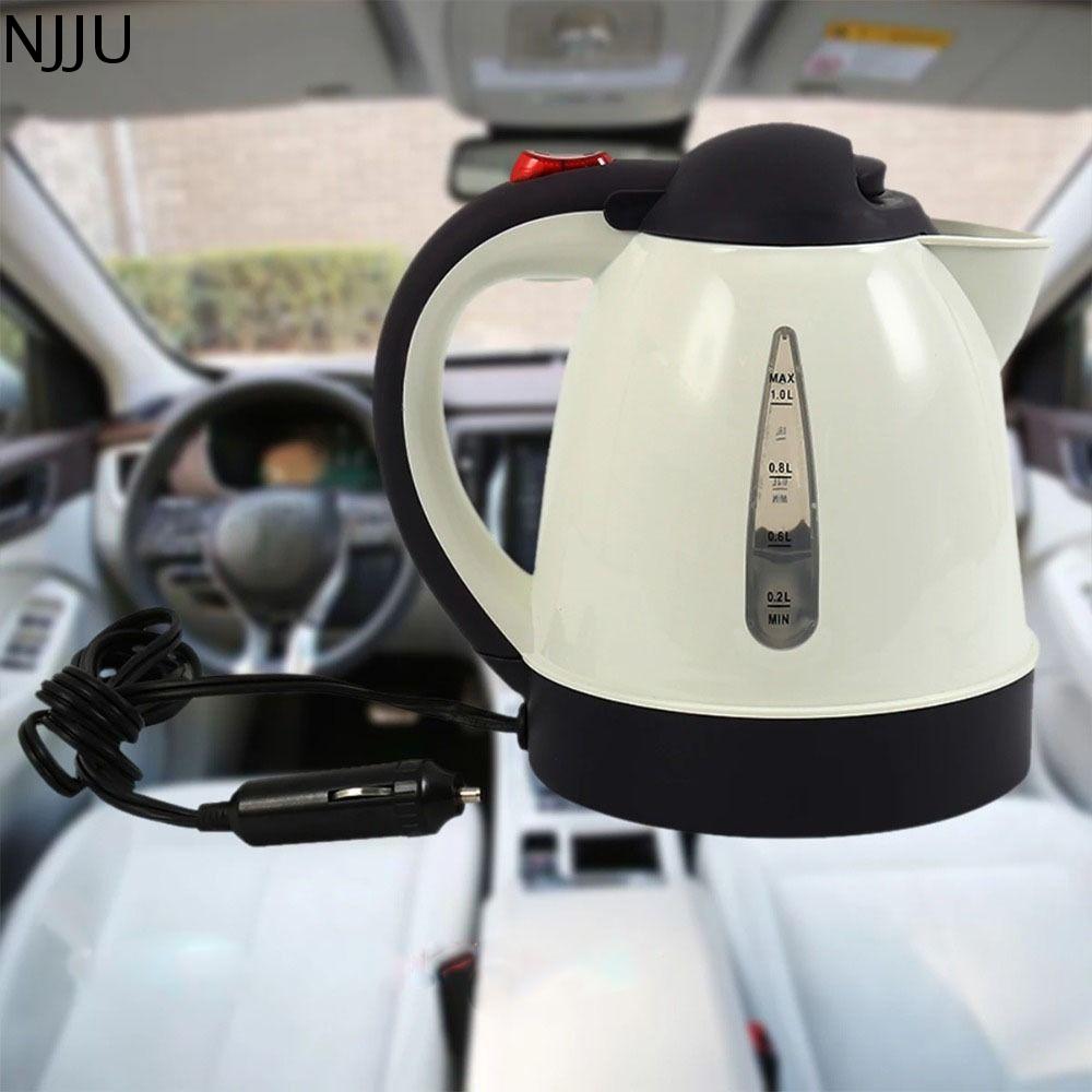 NJJU Di động Ấm đun nước điện xe hơi 12V 24V 1000ml Bình trà nóng cho xe tải Nồi đun nóng Sức chứa lớn Bình nước nóng xe hơi Du lịch