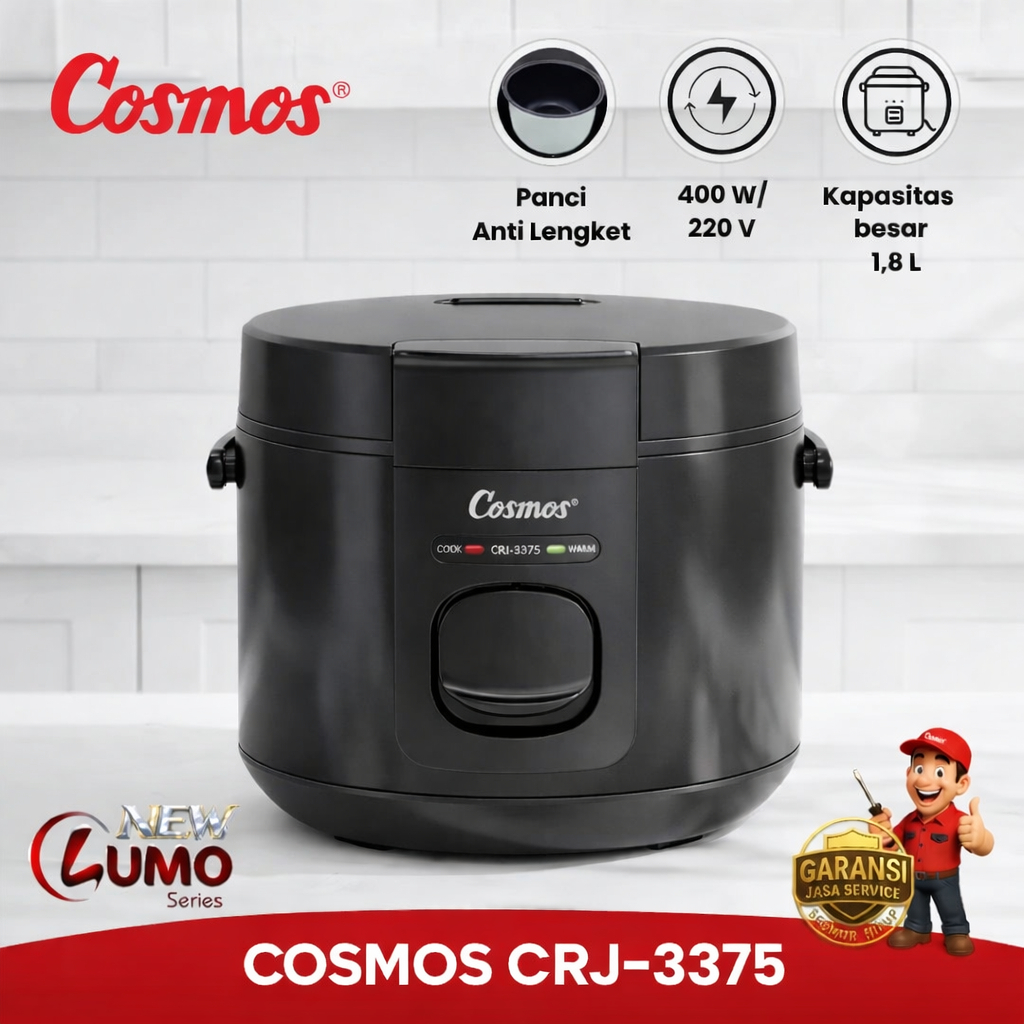 COSMOS CRJ-3375 MAGIC COM / RICE COOKER LUMO SERIES 1.8 LITER 3IN1 (ANTI LENGKET)