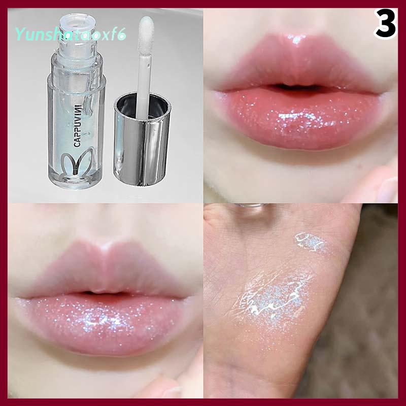 yunshataoxf Cappuvini long lanh môi men lâu dài ánh sáng lung linh gương nước son bóng không thấm nước thạch Plumping son môi tạo nên dưỡng ẩm môi tint - 4