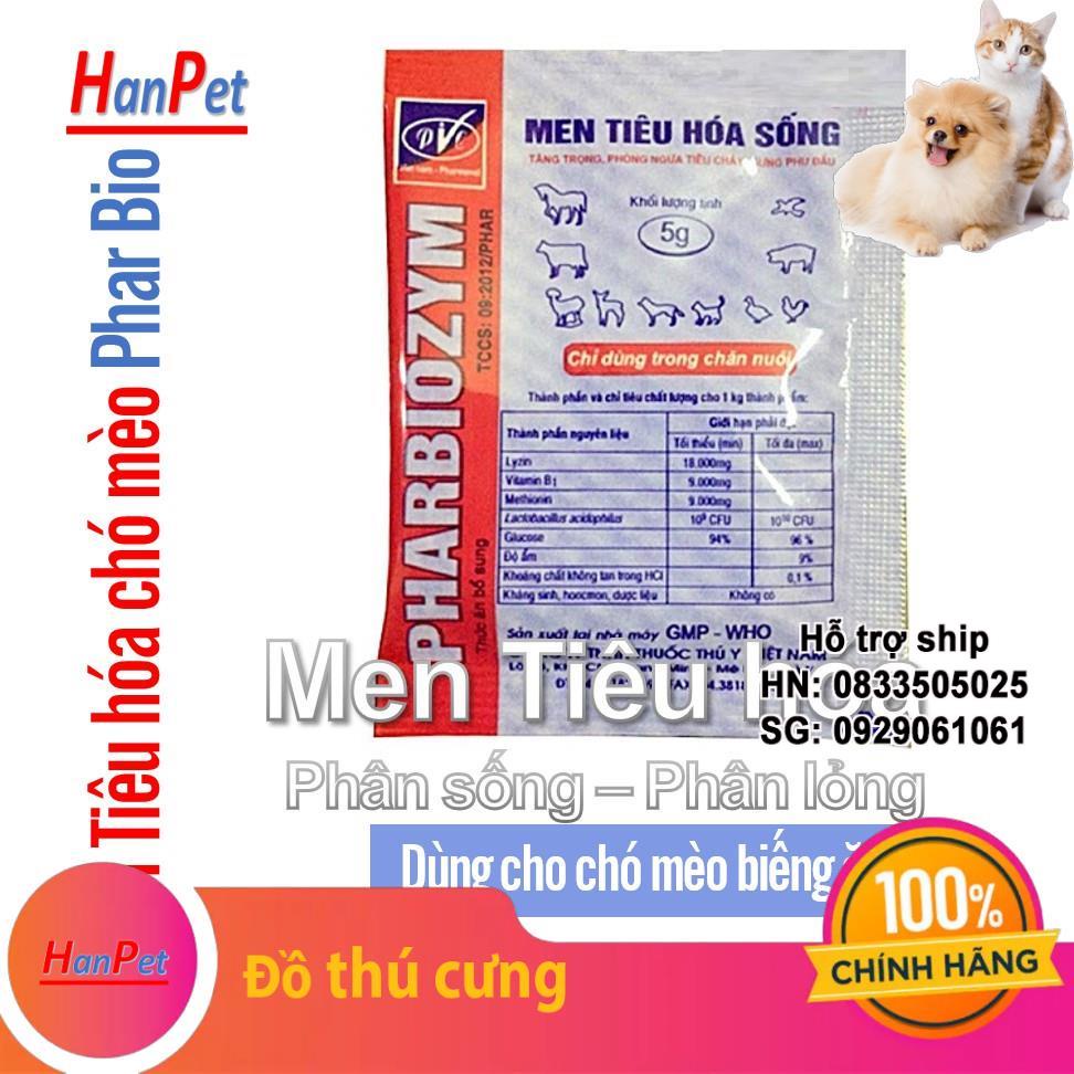 [Men bio PharBiozym- 5gr ] Men Tiêu Hóa Cho Chó Mèo 5g