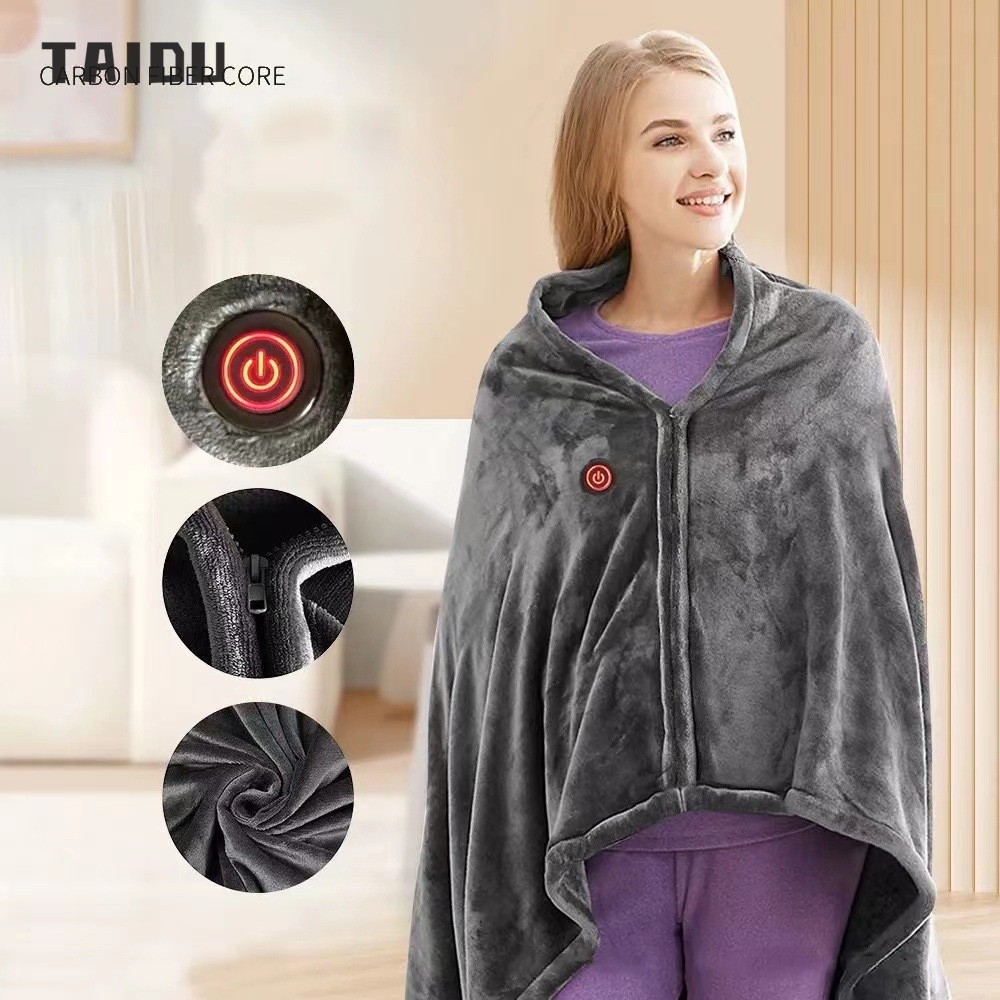 TAIDU TAIDU Electric blanket rechargeable heating blanket warm body cover cold protection warm cloak plus velvet warm heating shawl ราคา 543 บาท*ส่งฟรี