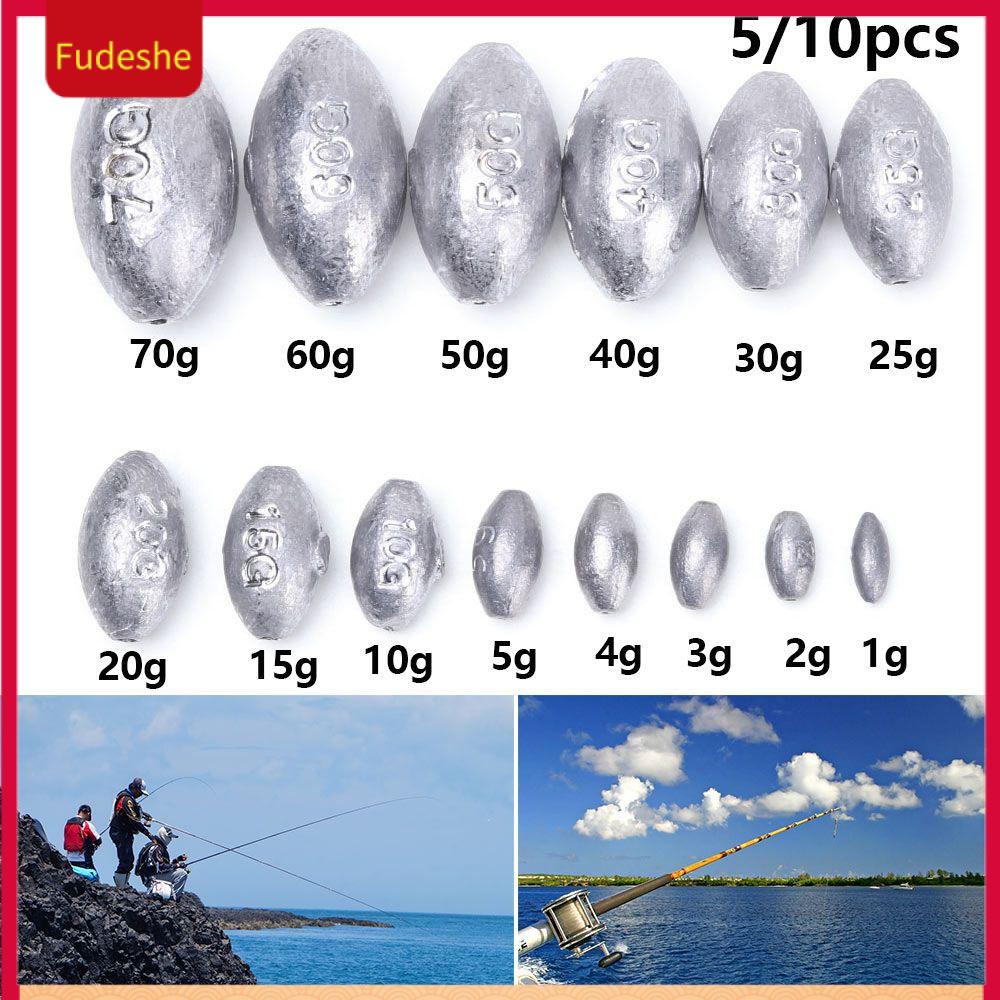 HENRI 5/10Pcs กระสุนกลม Line Sinkers น้ำหนักเพิ่มเติม ตกปลาตะกั่วตก รูปมะกอก Sinker ขั้วต่อตะขอ ราคา 47 บาท*ส่งฟรี