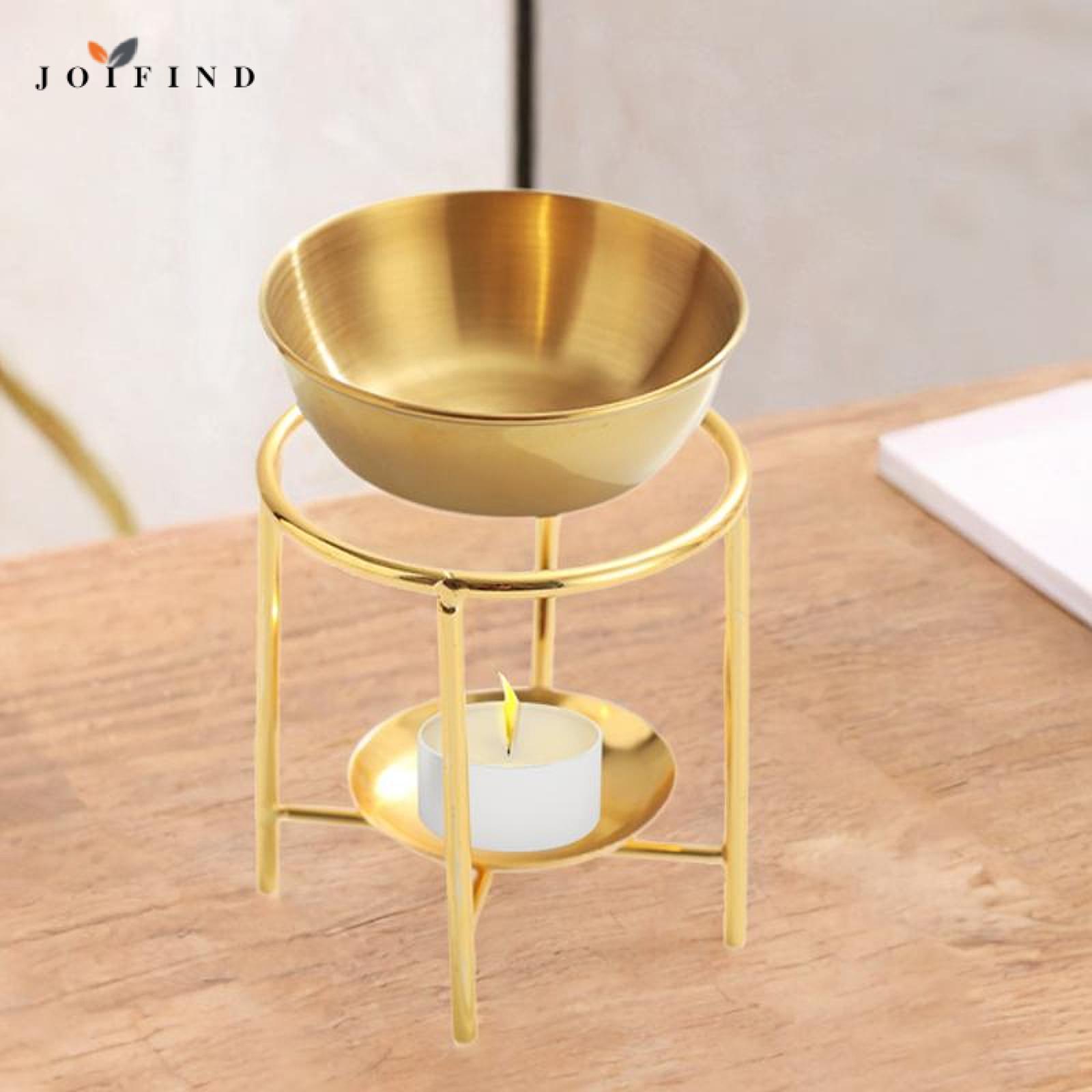 Homyl Essential Oil Burner Essential Oil Warmer Large Capacity Gold Detachable Tealight Candle Holder Waxes Melt Burner for SPA ราคา 576 บาท*ส่งฟรี