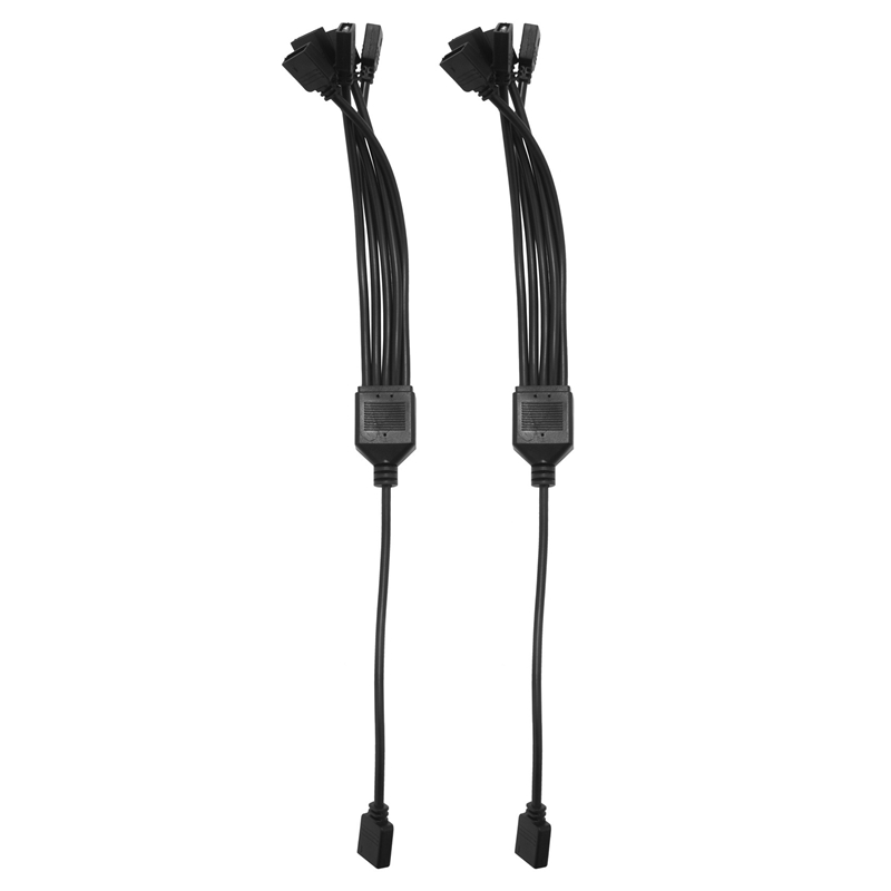 (JKEO) 2Pcs Fan RGB Splitter Adapter Cable Motherboard Extension 5V 3 Pin Fan Cable Splitter for Computer Housing CPU Cooler