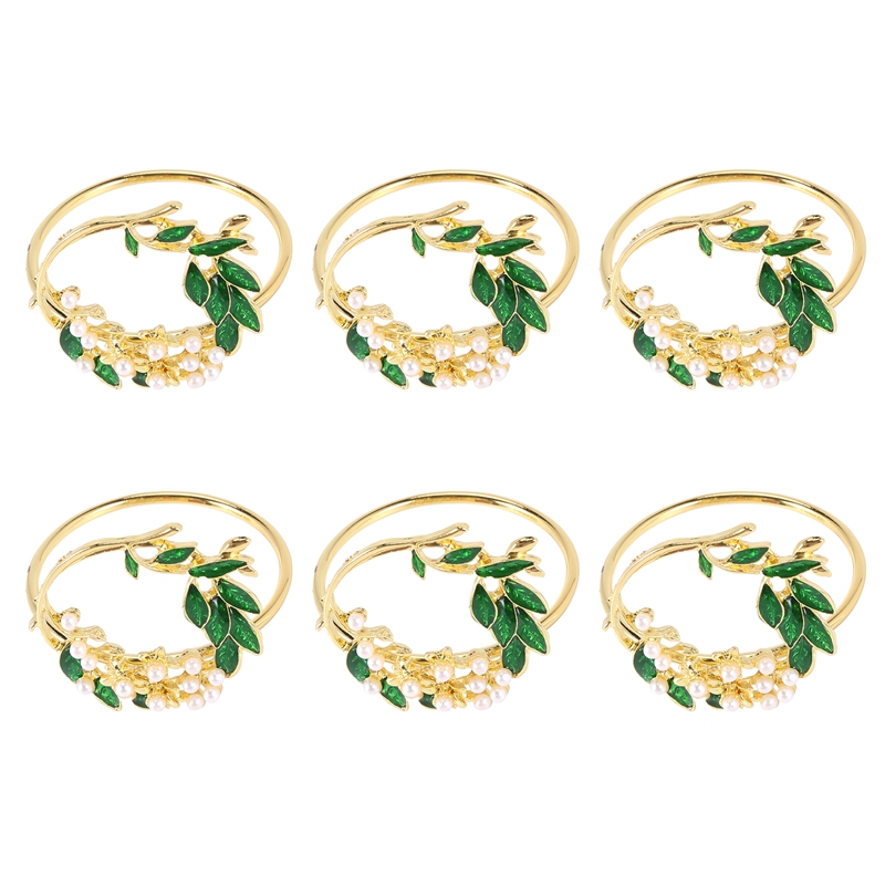 (BEYX) Napkin Ring Flower Napkin Rings Set of 6 Metal Napkin Holder for Wedding Dinner Table Decoration
