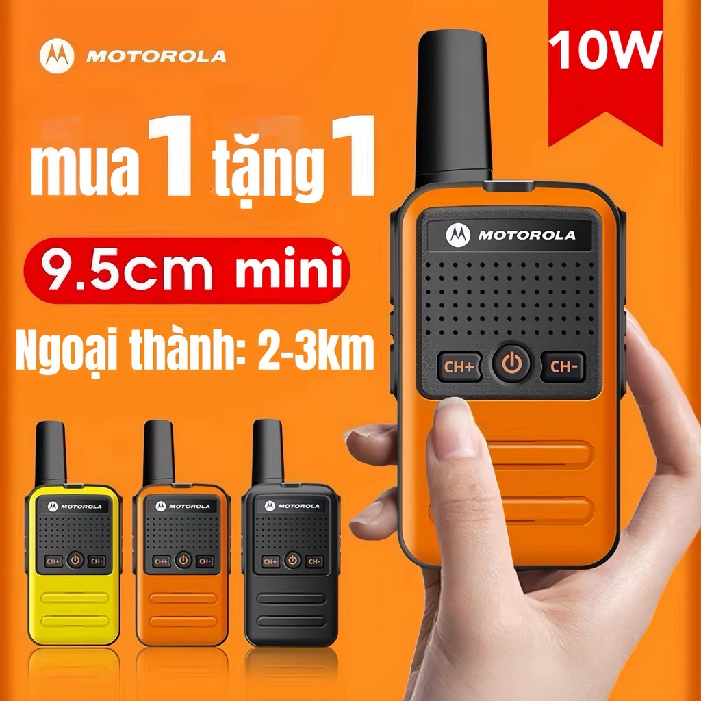 Bộ đàm mini Motorola chất lượng âm thanh siêu tốt mua 1 tặng 1 pin dung lượng lớn bảo hành 12 tháng