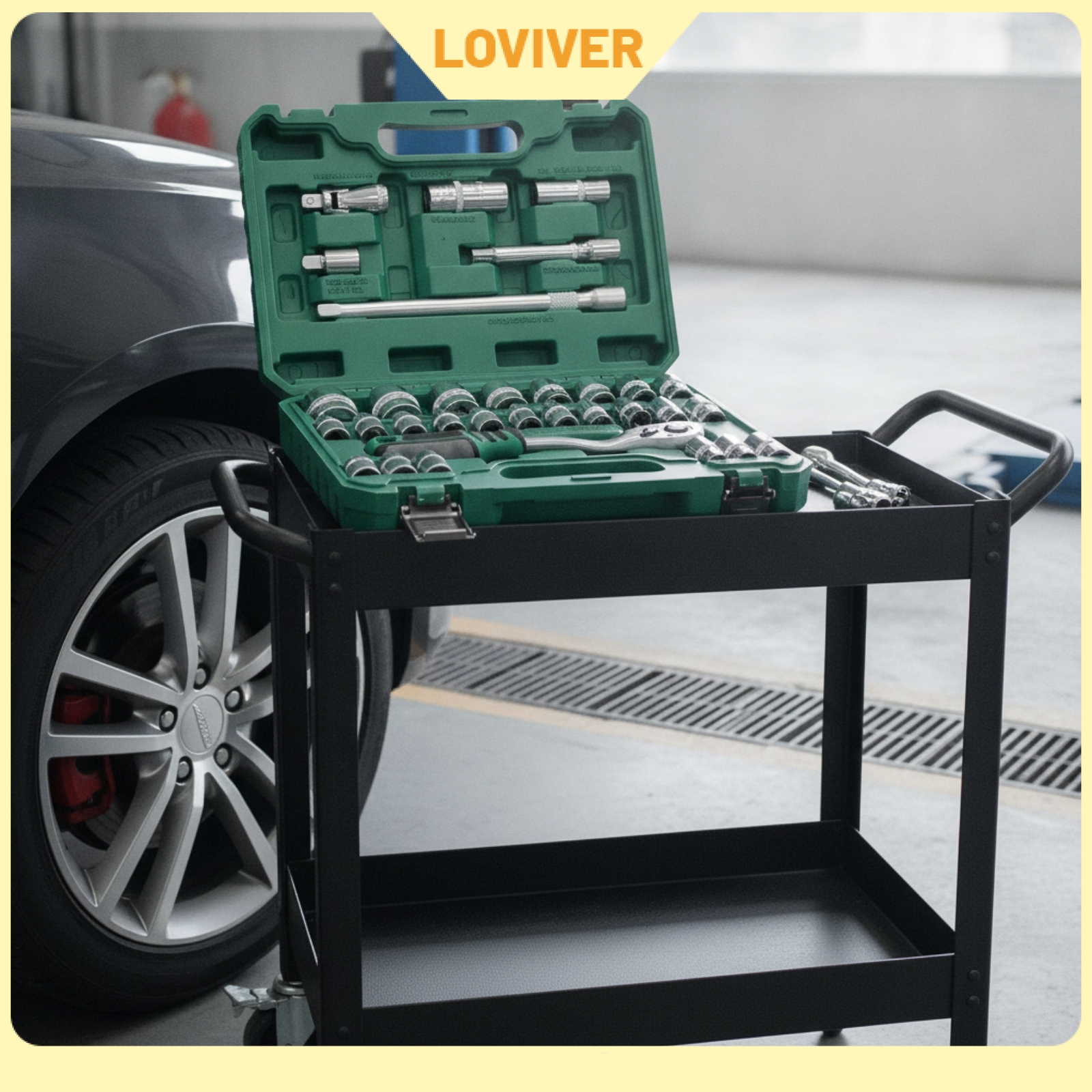 LOVIVER 32-Piece Ratchet and Socket Set Automotive Socket Set with Case Heavy-Duty Mechanics Tool Kit with Hard Hard Case Organized for Workshop ราคา 7,804 บาท*ส่งฟรี